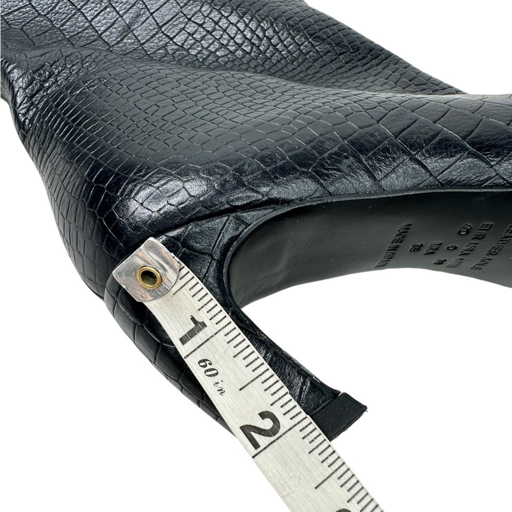 Free People X Vicenza Black Croc Embossed Leather Camila Tall Boots Size 9/40 - Picture 11 of 11